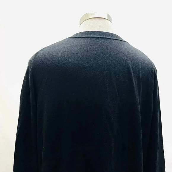 Target Women Long Sleeve Button Down V-Neck Black Cardigan Sweater Size Medium - Picture 5 of 12
